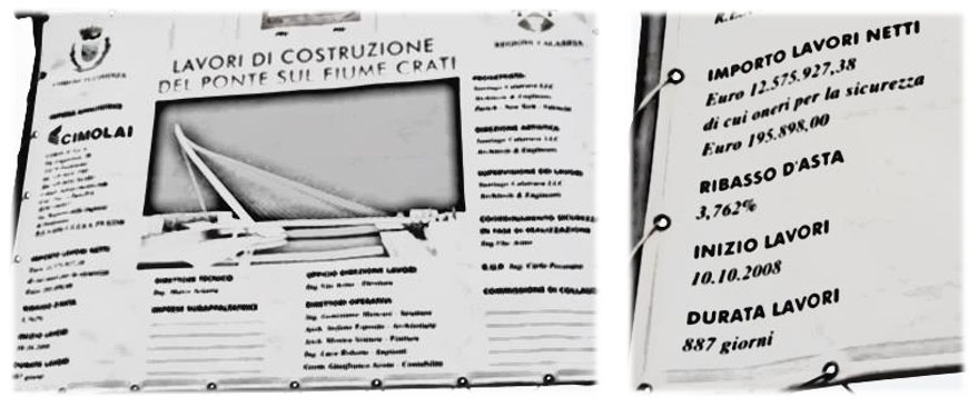 Libro bianco sul ponte sul fiume Crati